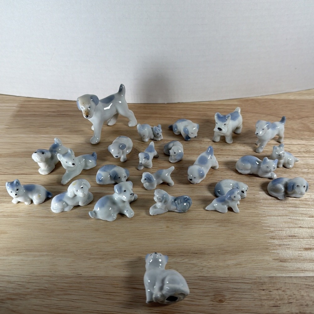 Vintage Animal Figurine Porcelain Made In Japan Lot Cats And Dogs - 1 Damaged
